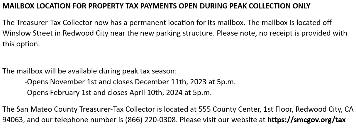 Tax Collector | County of San Mateo, CA
