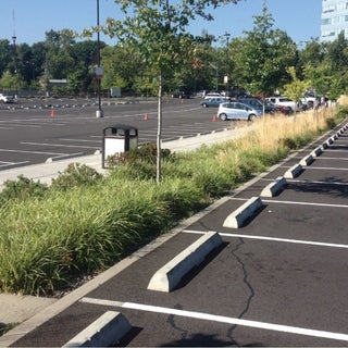 Parking lot with sidewalk